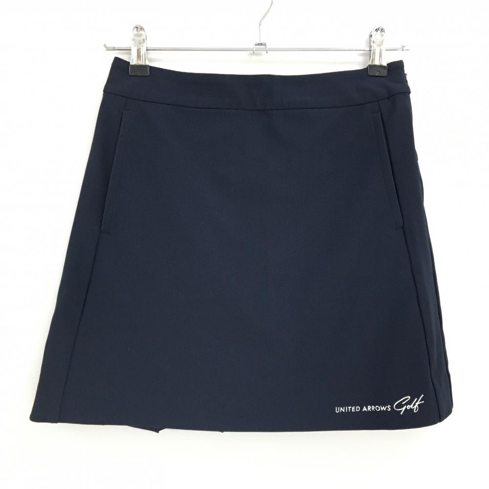 【超美品】ユナイテッドアローズゴルフ スカート ネイビー×白 後ろプリーツ  レディース Small ゴルフウェア UNITED ARROWS GOLF