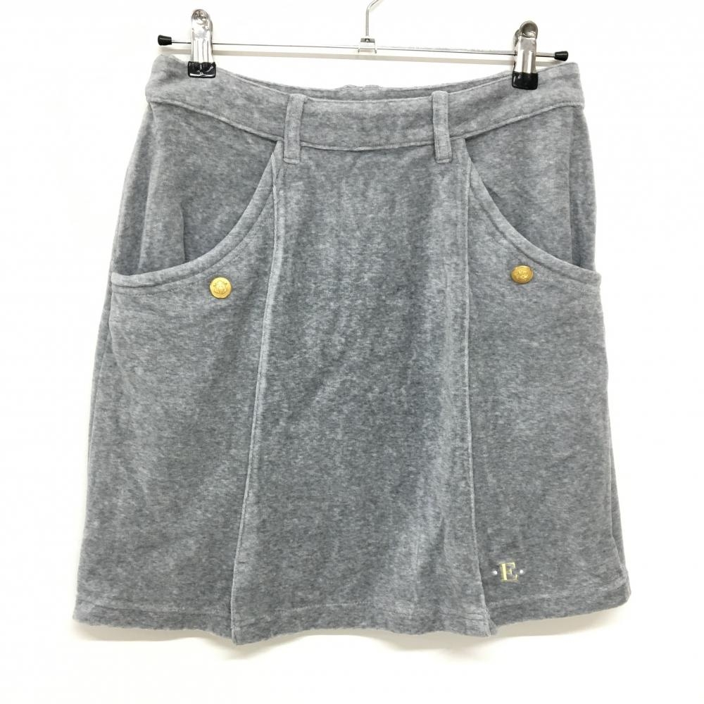 【超美品】エピキュール スカート グレー ベロア調 ストレッチ レディース M ゴルフウェア epicure