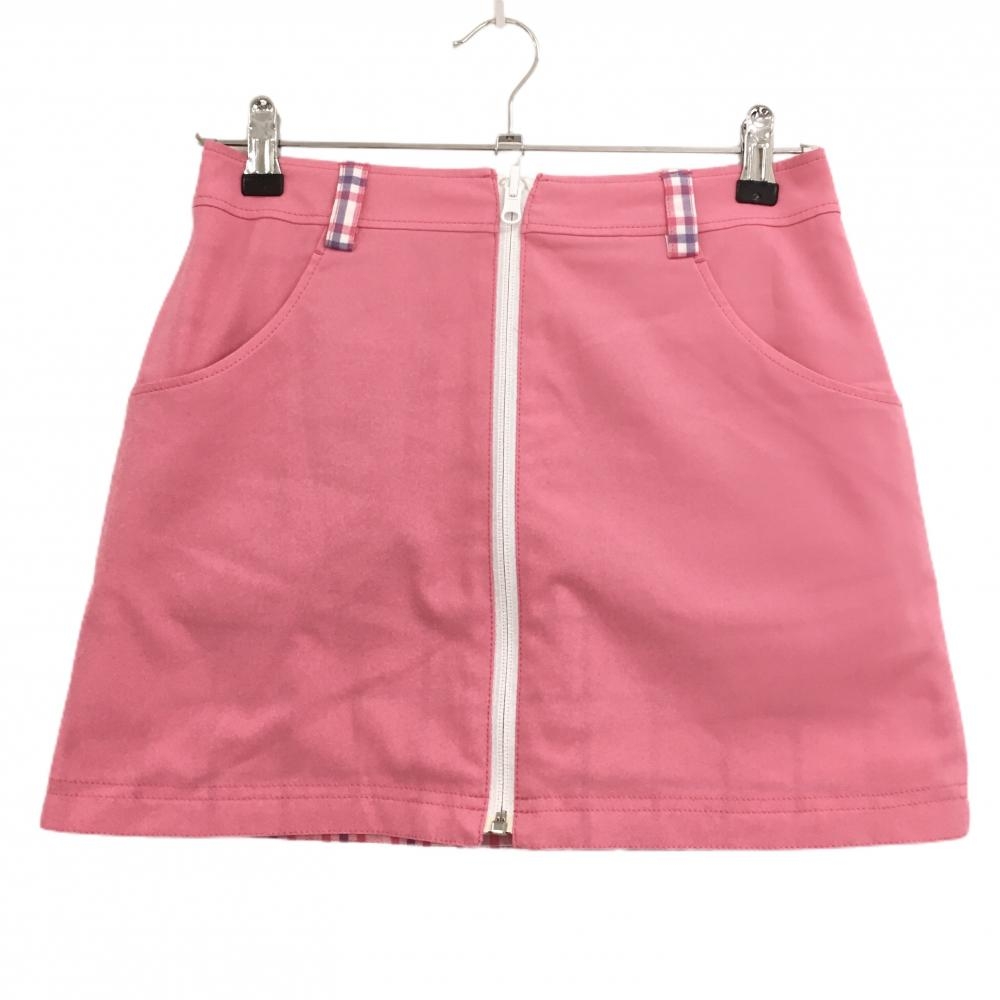 【超美品】クレージュ リバーシブルスカート ピンク 裏面チェック  レディース 36 ゴルフウェア courreges