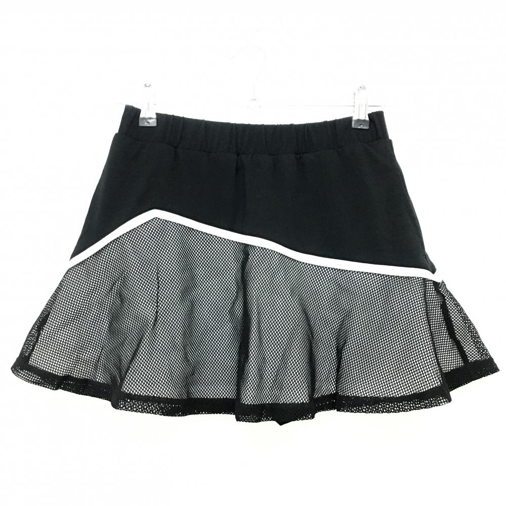 【超美品】エヌビービーウィークエンド スカート 白×黒 一部メッシュ地 内側インナーパンツ   レディース 1(M) ゴルフウェア NBB WEEKEND