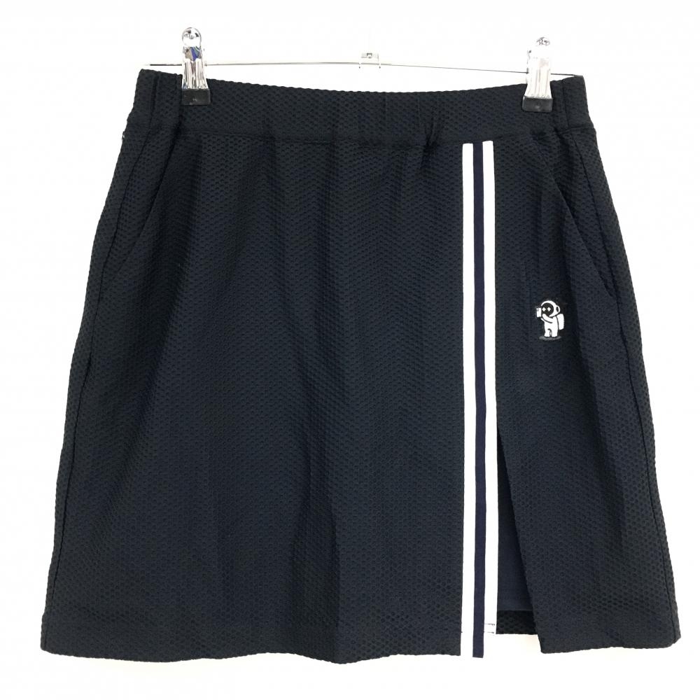 【美品】ルゴルフドゥパトリック スカート ダークネイビー×白 凹凸生地 ウエストゴム  レディース S ゴルフウェア Le Golf de PATRICK