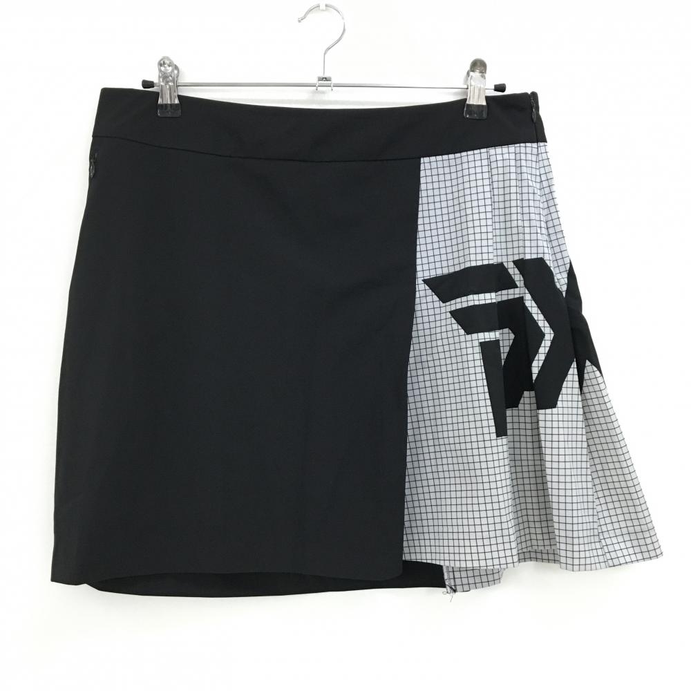 【超美品】ピーエックスジー スカート 黒×グレー 一部格子チェック 内側インナーパンツ  レディース L ゴルフウェア PXG