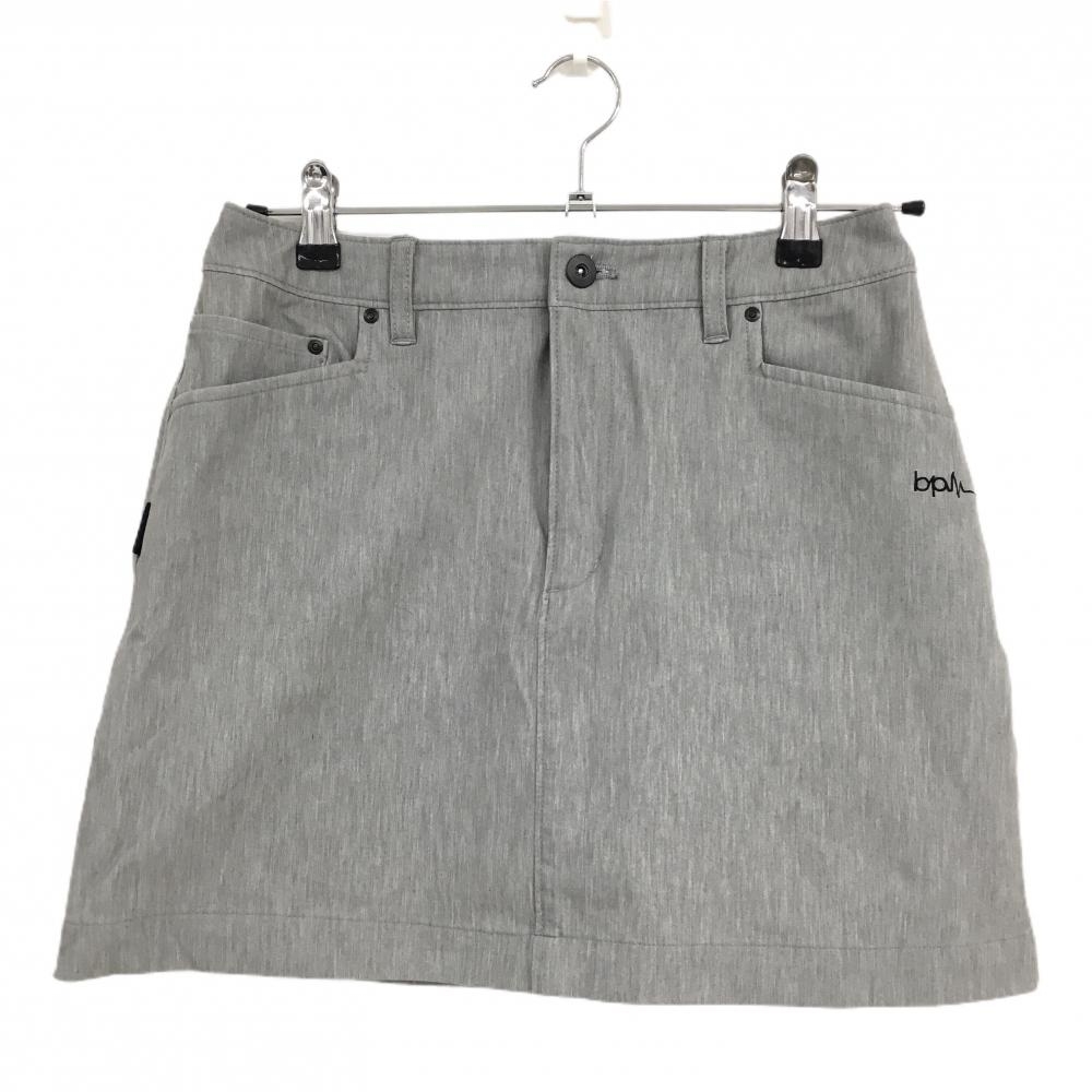 【超美品】ナノユニバースゴルフ スカート 杢グレー ロゴ刺しゅう黒 ストレッチ  レディース M ゴルフウェア NANO universe