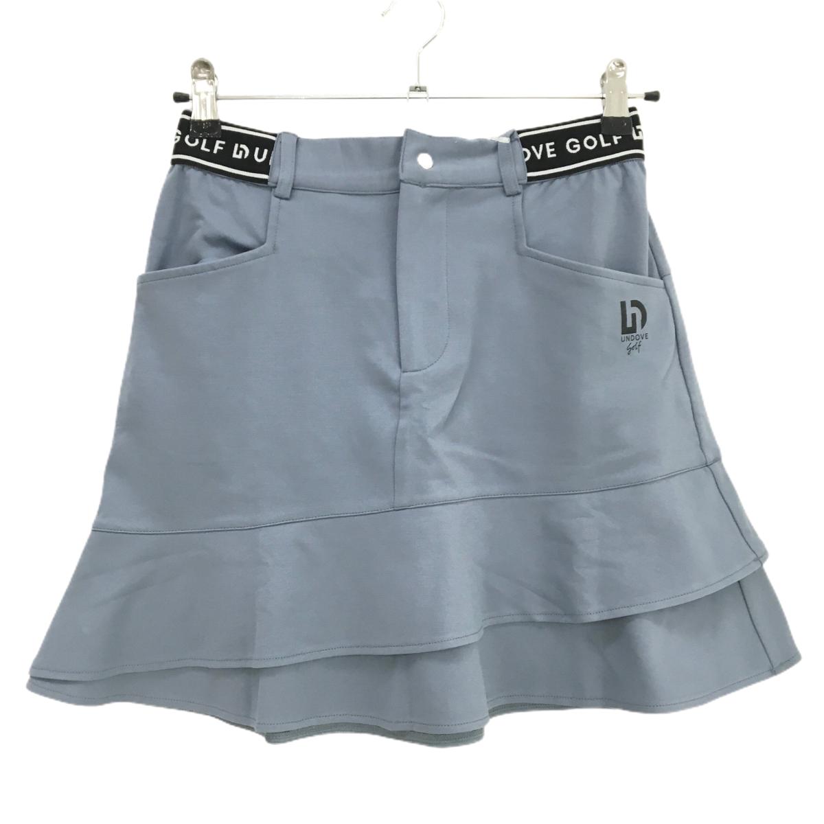 【美品】アンドゥーブゴルフ スカート ブルーグレー ストレッチ 裏微起毛 レディース M ゴルフウェア UNDOVE golf