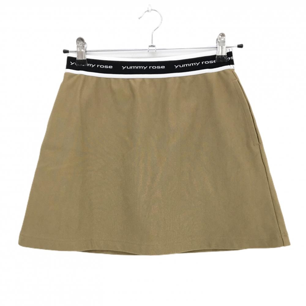 【超美品】ヤミーローズ スカート ライトブラウン 裏起毛 ウエストゴム  レディース M ゴルフウェア yummy rose