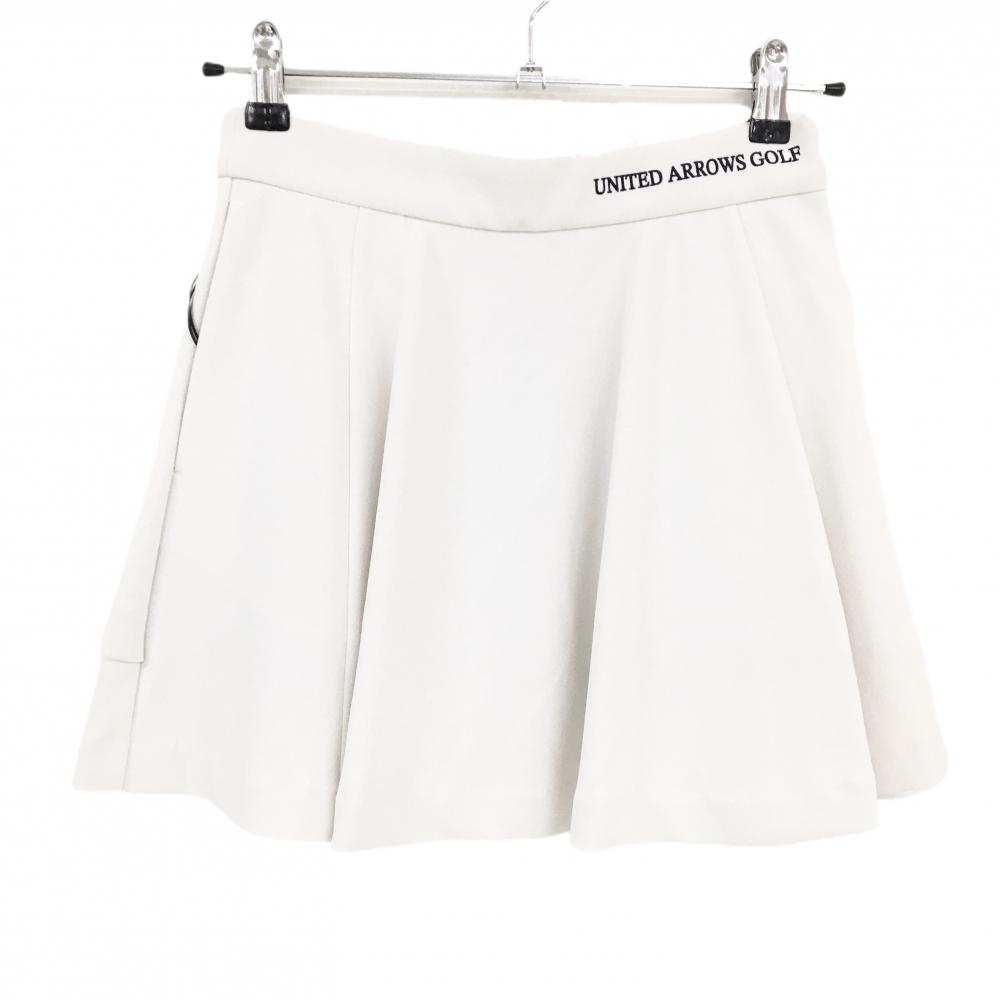 【新品】ユナイテッドアローズゴルフ スカート アイボリー系 ウエスト内側ゴム  レディース Small ゴルフウェア UNITED ARROWS GOLF