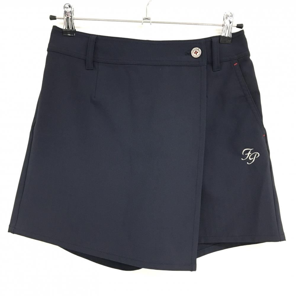 フェアリーパウダー キュロットスカート ネイビー 地模様 後ポケットライン レディース 26 ゴルフウェア FAIRY POWDER