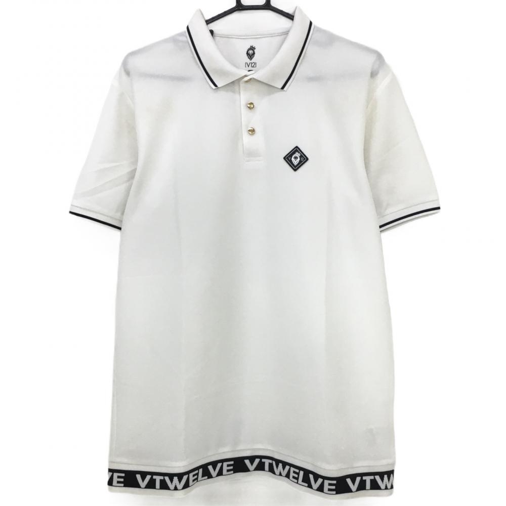ヴィトゥエルヴ 半袖ポロシャツ 白×黒  メンズ XXL ゴルフウェア V12
