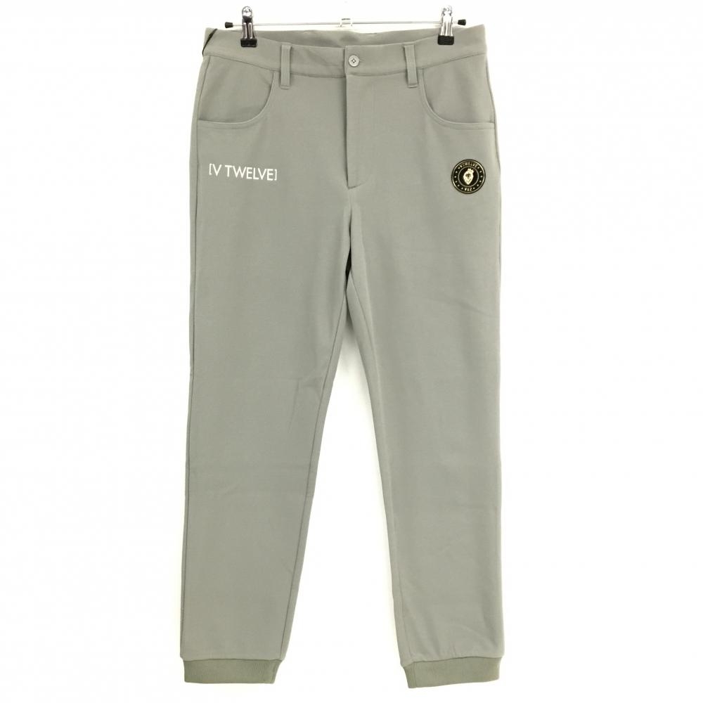 【新品】V12 ジョガーパンツ ライトカーキ ロゴ ストレッチ  メンズ M ゴルフウェア 2024年モデル V12
