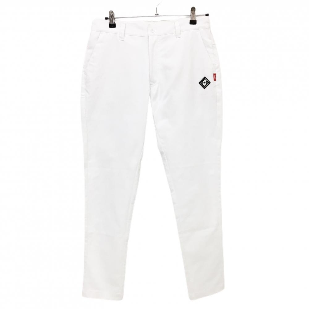 【新品】V12 パンツ 白 ストレッチ テーパード ロゴ刺しゅう メンズ M ゴルフウェア V12