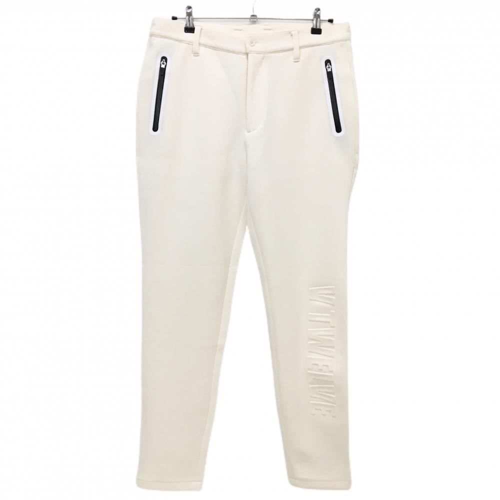【新品】V12LUX パンツ アイボリー×白 ダンボールニット ストレッチ メンズ M ゴルフウェア 2024年モデル V12