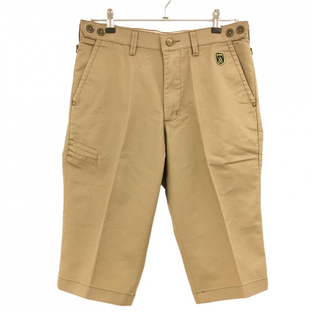 エドウィンゴルフ 半端丈パンツ ベージュ ロゴワッペン ティー装着可 メンズ M ゴルフウェア EDWIN GOLF