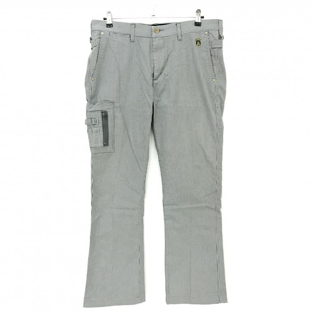 【美品】エドウィンゴルフ カーゴパンツ 黒×白 千鳥格子 ティー装着可  メンズ XL ゴルフウェア EDWIN GOLF