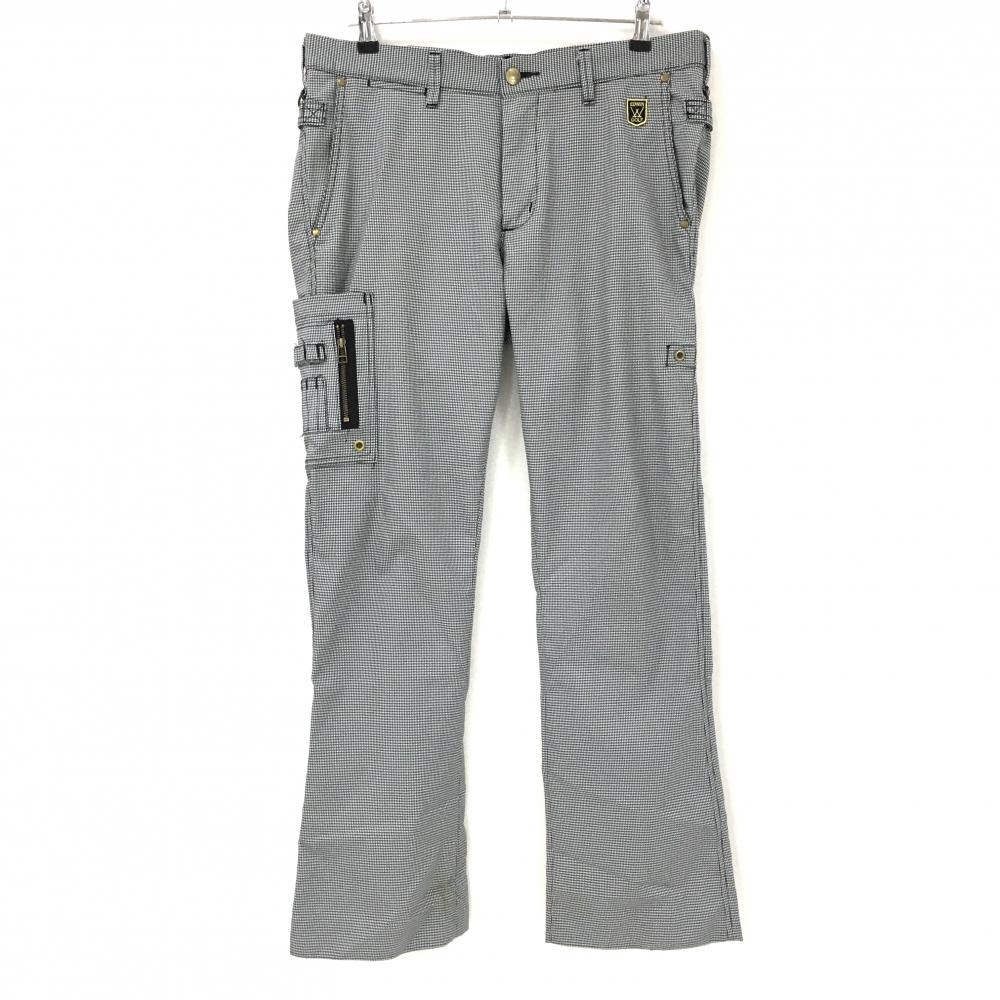 エドウィン パンツ 白×黒 千鳥柄 ティー装着可 バックロゴ  メンズ XL ゴルフウェア EDWIN GOLF