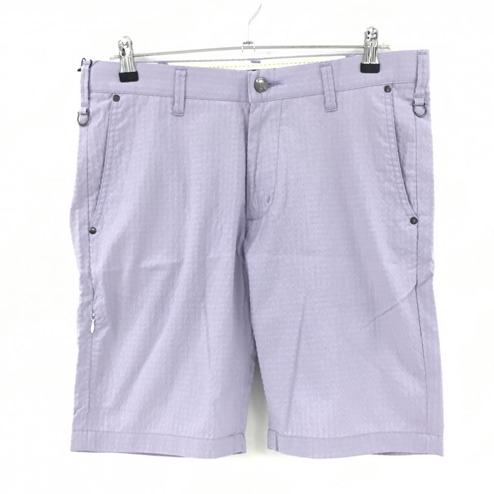 【新品】エドウィン ハーフパンツ ライトパープル サッカー生地風 ストレッチ  メンズ L ゴルフウェア EDWIN GOLF