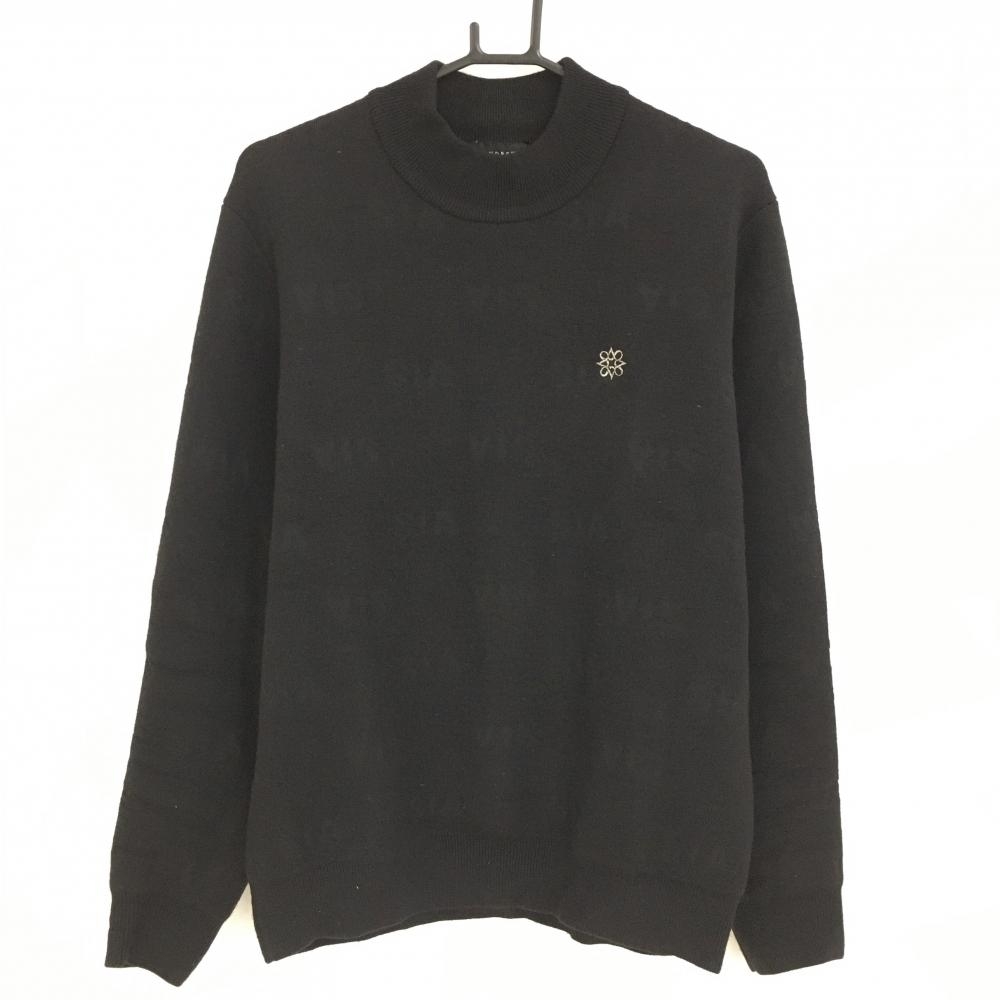 【美品】セントアンドリュース ハイネックセーター 黒 ロゴ地模様  メンズ L ゴルフウェア 2024年モデル St ANDREWS