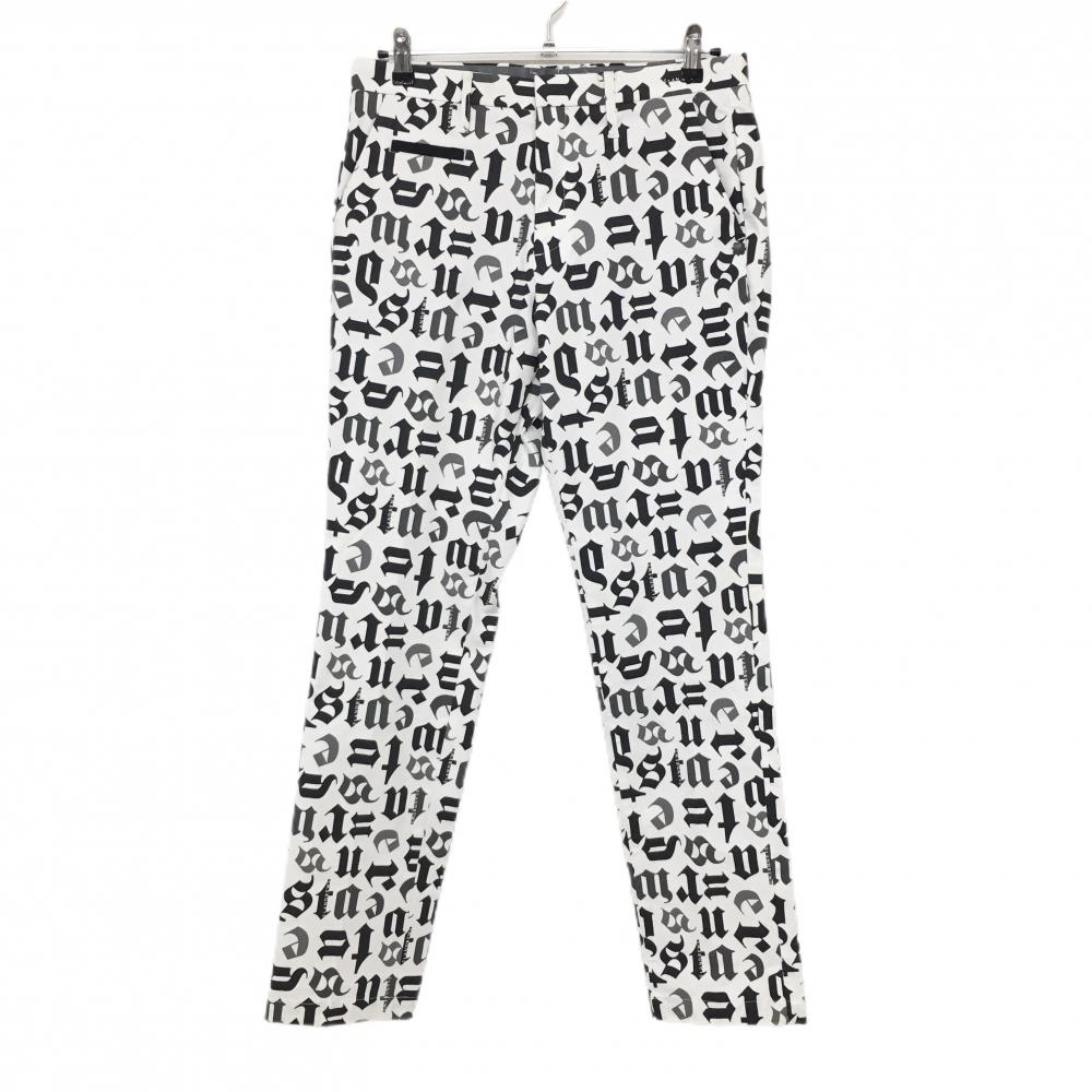 セントアンドリュース パンツ 白×黒 ロゴ総柄 ストレッチ タグ付き  メンズ M ゴルフウェア St ANDREWS