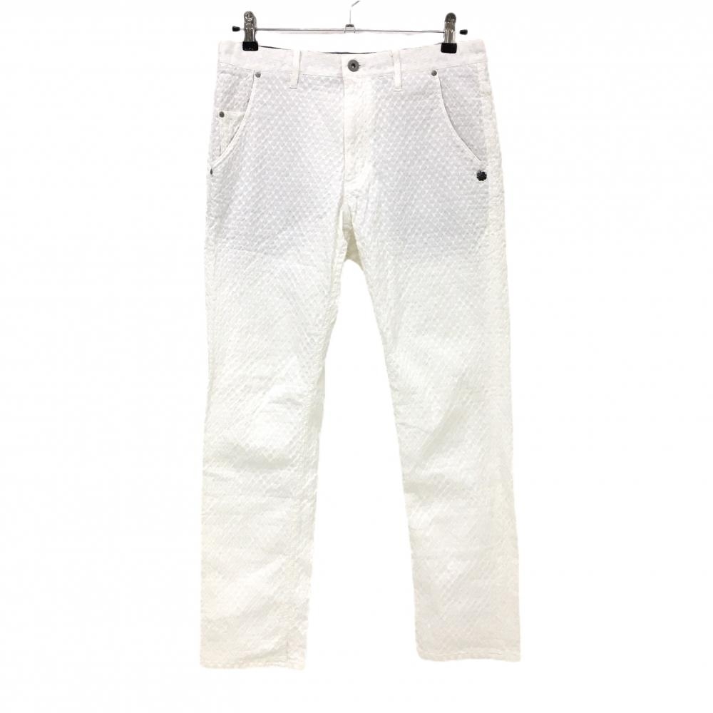 【美品】セントアンドリュース パンツ 白 総柄地模様  メンズ M ゴルフウェア St ANDREWS