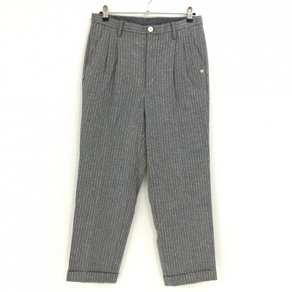 【超美品】セントアンドリュース パンツ グレー×白 ストライプ ウール混 メンズ M ゴルフウェア 2025年モデル St ANDREWS