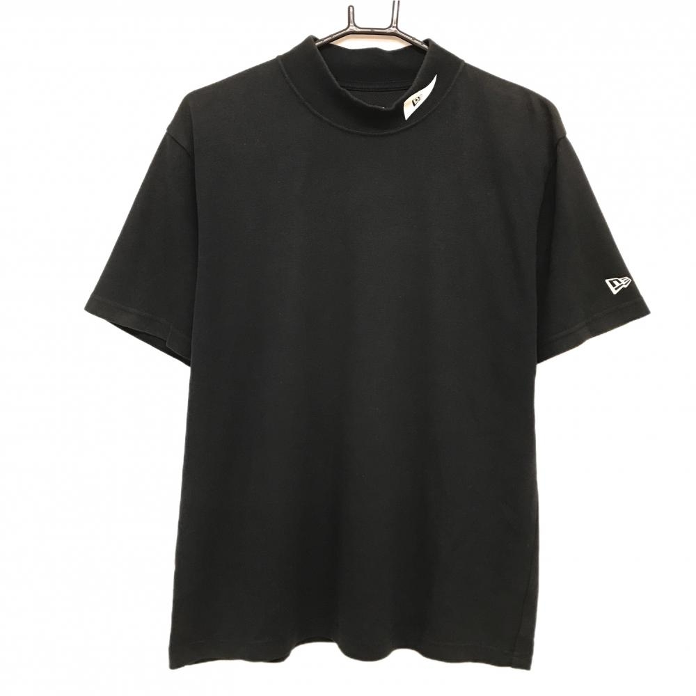 ニューエラ 半袖ハイネックシャツ 黒 ストレッチ インナー メンズ LARGE ゴルフウェア New Era