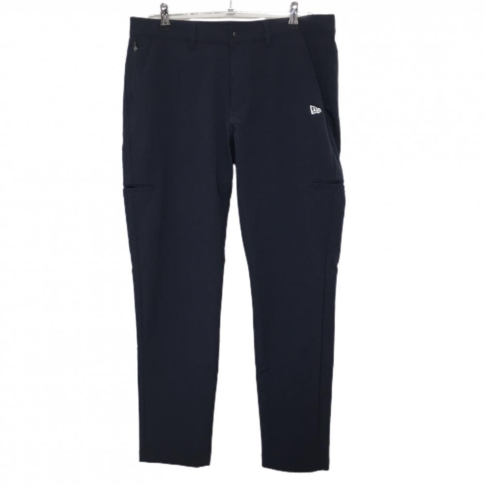 【超美品】ニューエラ パンツ ネイビー×白 ナイロン混 複数ポケット ロゴ刺しゅう メンズ XLARGE(XL) ゴルフウェア New Era