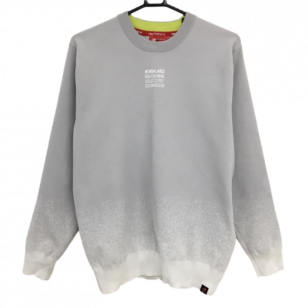 ニューバランスゴルフ セーター グレー×白 グラデーション ニット メンズ 5(L) ゴルフウェア New Balance