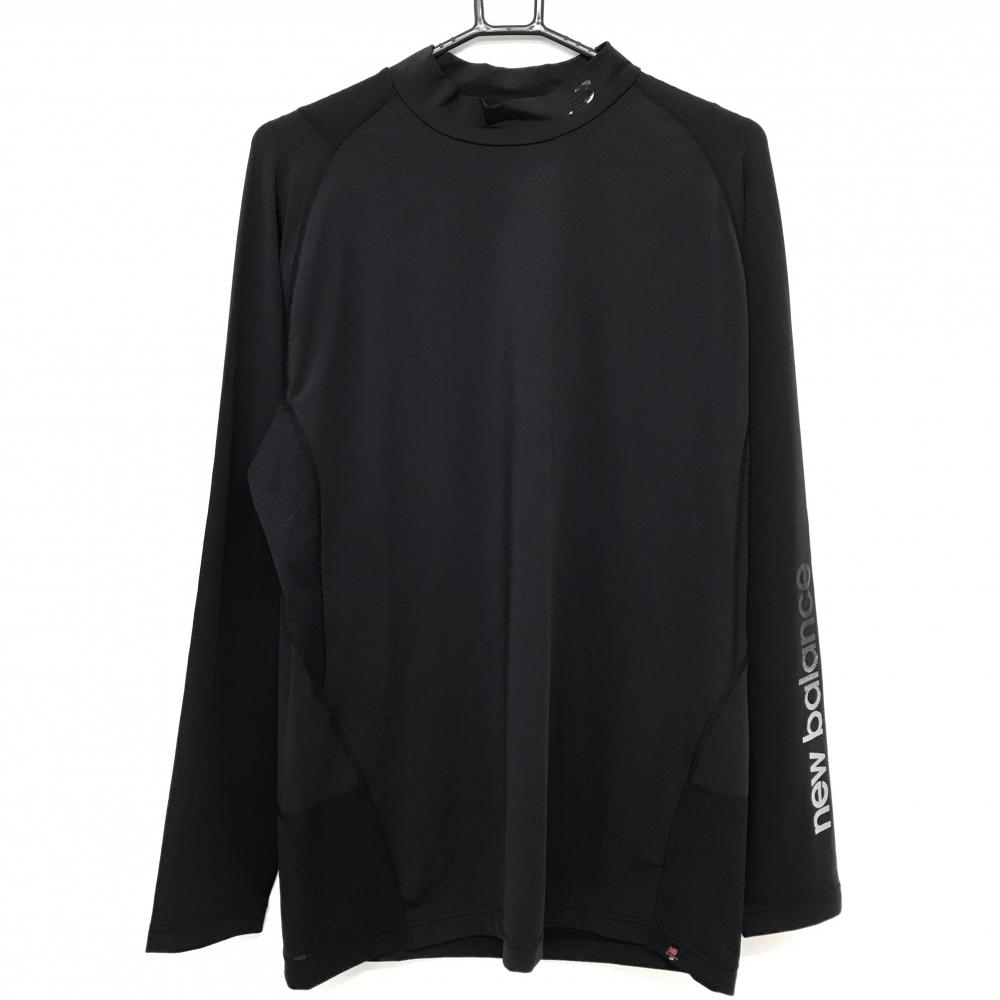 【新品】ニューバランスゴルフ ハイネックインナーシャツ 黒 一部メッシュ調 メンズ 7(2XL) ゴルフウェア 大きいサイズ New Balance