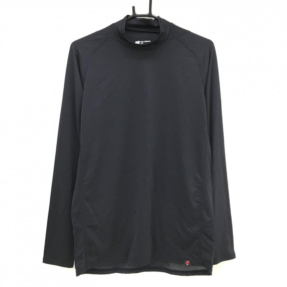 【新品】ニューバランスゴルフ ハイネックインナーシャツ 黒 ネックロゴ DRY メンズ 5(L) ゴルフウェア New Balance