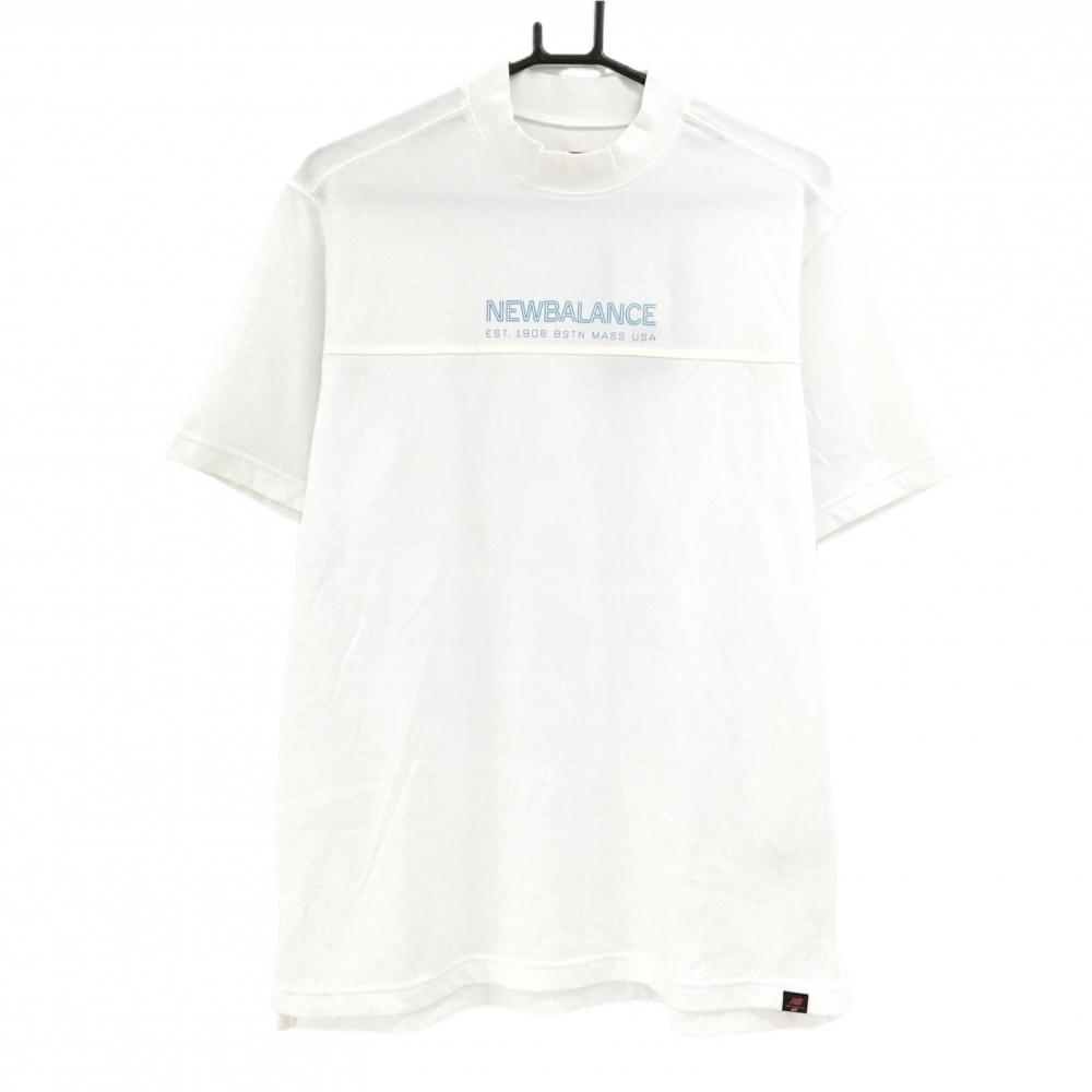 ニューバランスゴルフ 半袖ハイネックシャツ 白 胸ロゴプリント 紙タグ付き メンズ 7(2XL) ゴルフウェア 大きいサイズ New Balance