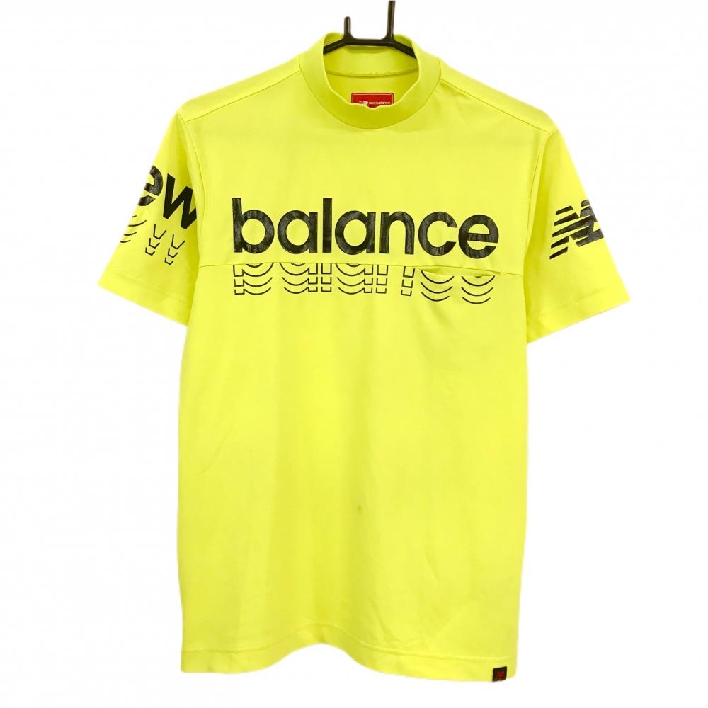 ニューバランスゴルフ 半袖ハイネックシャツ イエロー×黒 胸ポケット メンズ 4(M) ゴルフウェア New Balance