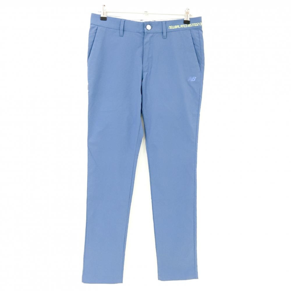 【超美品】ニューバランスゴルフ パンツ ブルー系 ウエストプリント  メンズ 4(M) ゴルフウェア New Balance