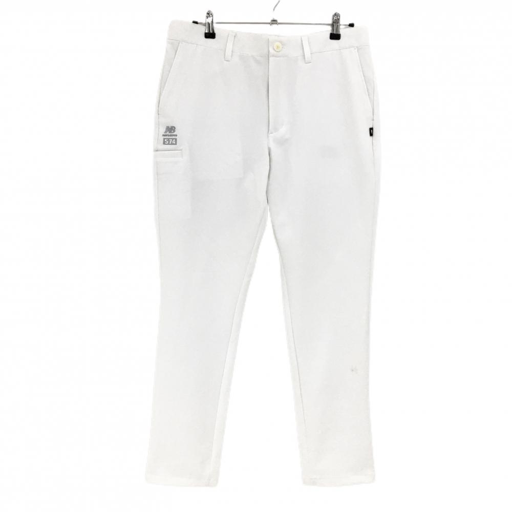 【超美品】ニューバランスゴルフ パンツ 白 ストレッチ 後ろウエストゴム メンズ 6(XL) ゴルフウェア 2025年モデル New Balance