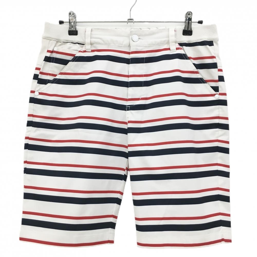 ニューバランスゴルフ ハーフパンツ 白×ネイビー ボーダー ストレッチ メンズ  ゴルフウェア New Balance