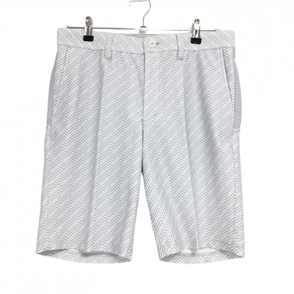 【新品】ニューバランスゴルフ ハーフパンツ 白×ライトグレー 総柄 UPF40+  メンズ 4(M) ゴルフウェア 2023年モデル New Balance