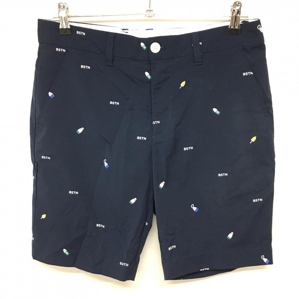 ニューバランスゴルフ ハーフパンツ ネイビー×白 総柄 ストレッチ  メンズ 4(M) ゴルフウェア New Balance
