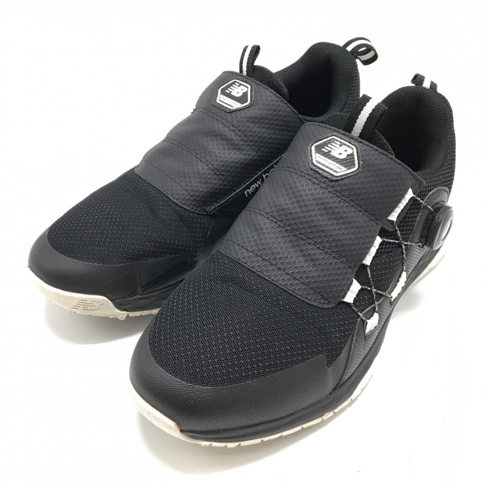 【美品】ニューバランス ゴルフシューズ 黒 MGB4700B FRESH FOAM スパイクレス BOA ダイヤル式 メンズ 27.5 ゴルフウェア New Balance