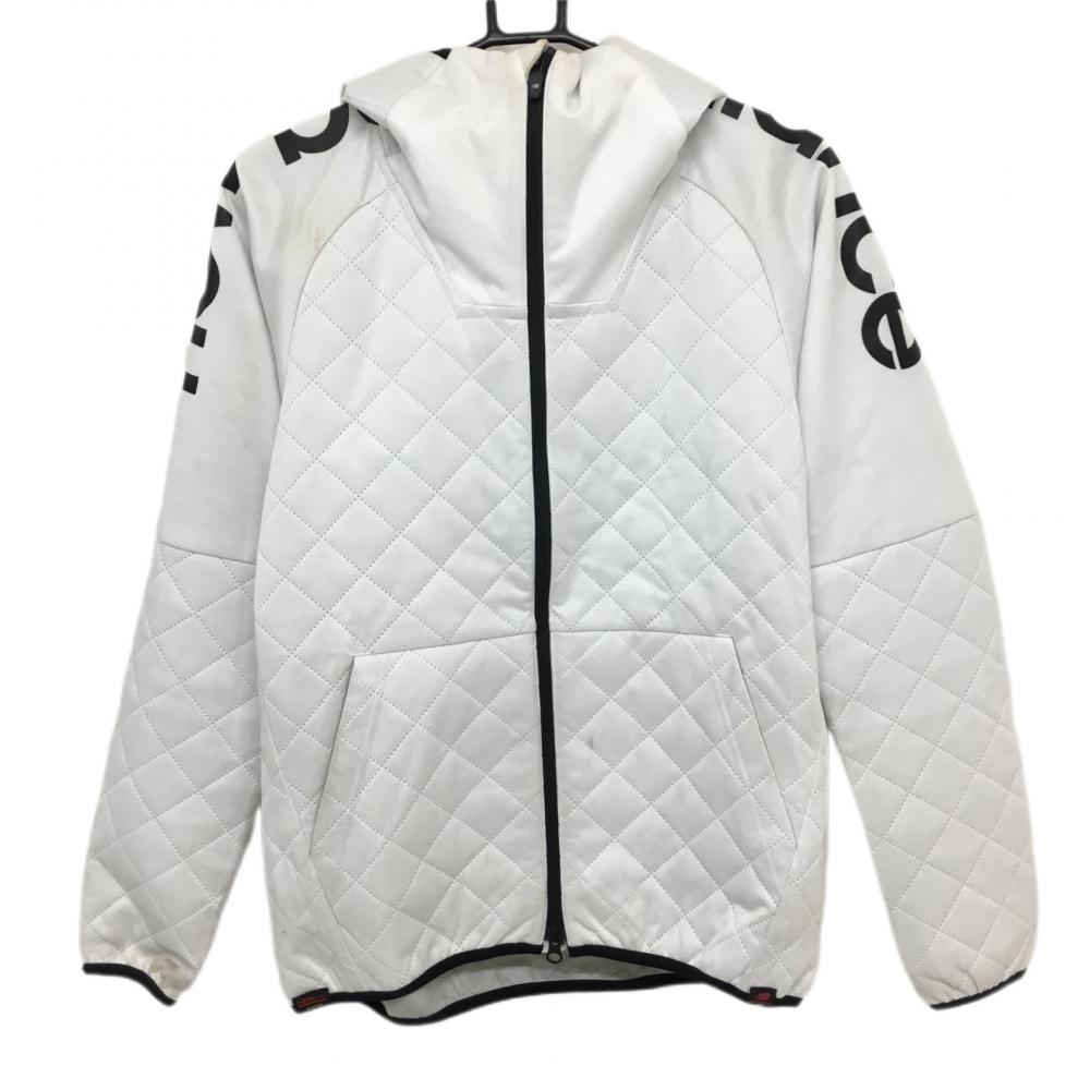 ニューバランス 中綿ジャケット 白×黒 キルティング フード付き  メンズ 4(M) ゴルフウェア New Balance