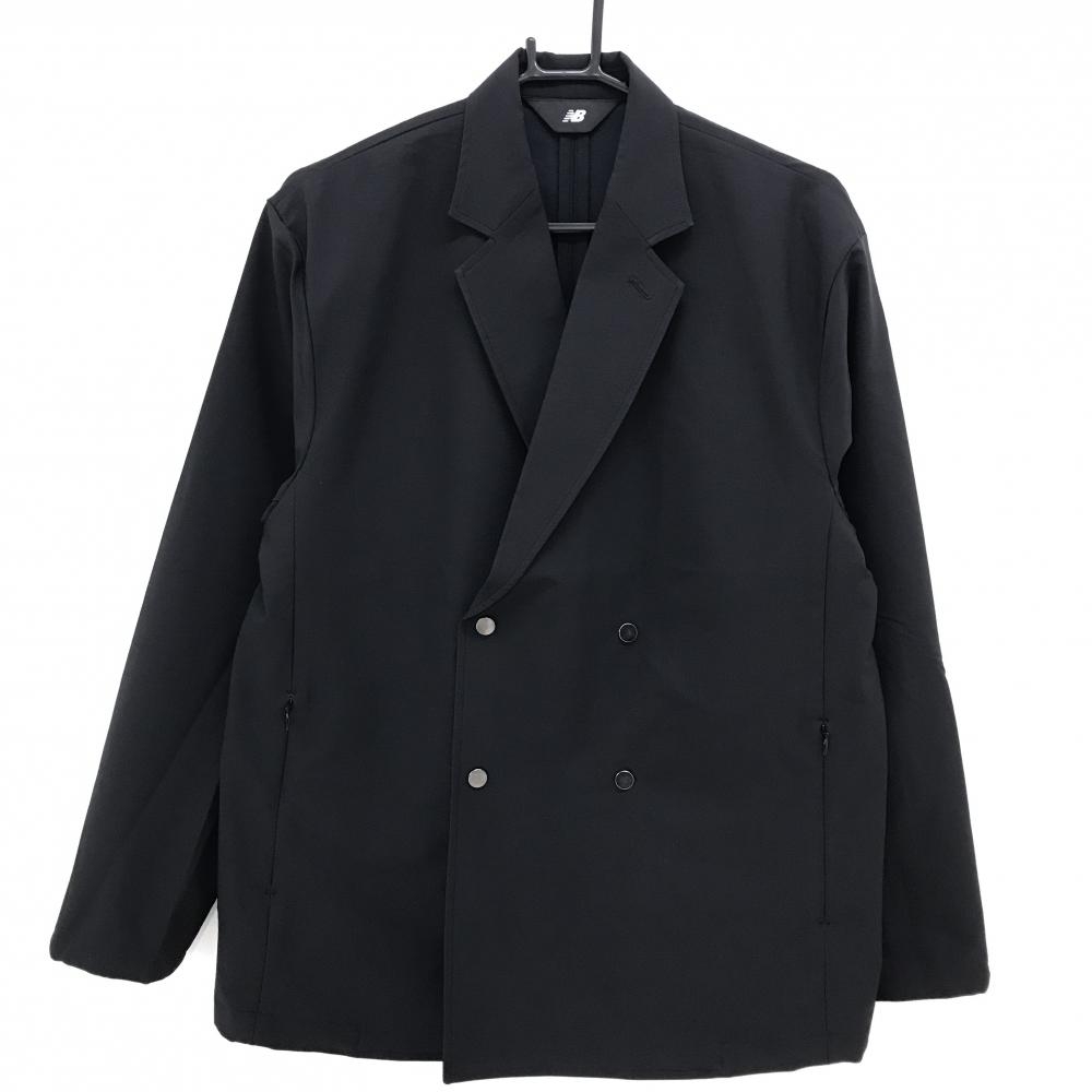 【美品】ニューバランス テーラードジャケット 黒 ダブル スナップボタン ボタン小傷あり メンズ S ゴルフウェア New Balance