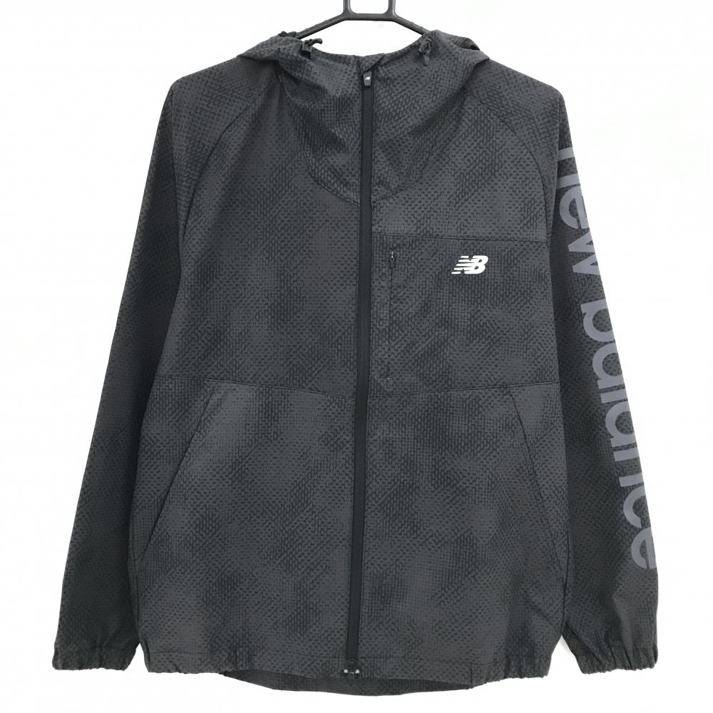 【超美品】ニューバランスゴルフ ジップパーカー 黒×グレー 総柄 メンズ 4(M) ゴルフウェア 2025年モデル New Balance