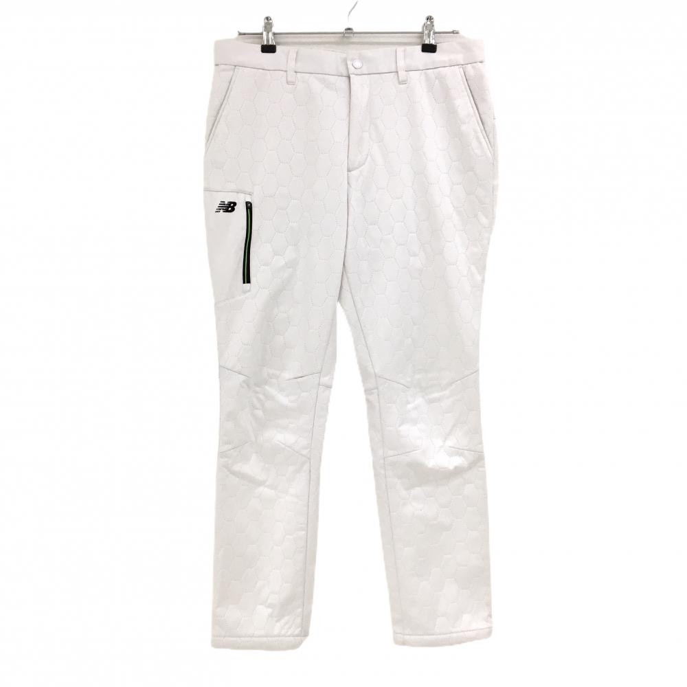 ニューバランスゴルフ パンツ 白 ヘキサゴン柄 キルティング風 裏起毛  メンズ 5(L) ゴルフウェア New Balance