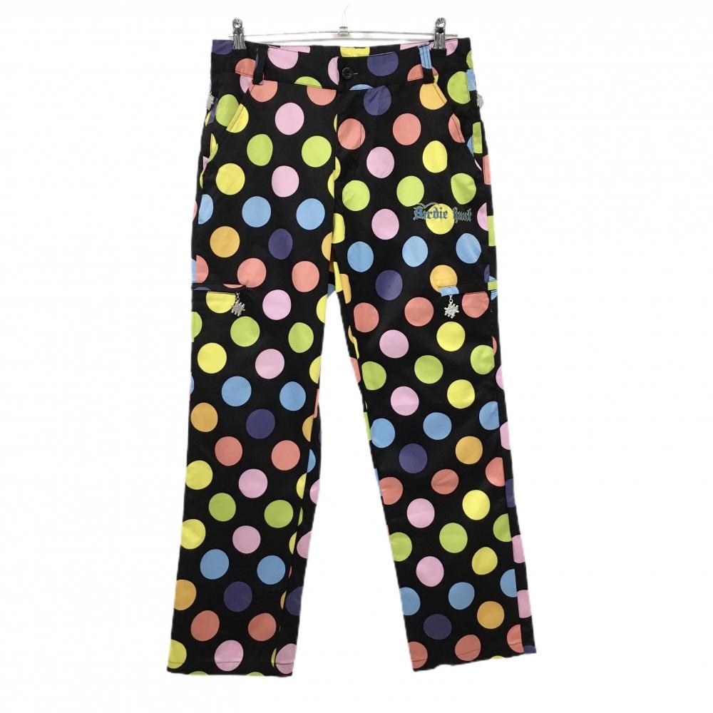 バーディーハント パンツ 黒×マルチカラー ドット メンズ 32 ゴルフウェア Birdie hunt