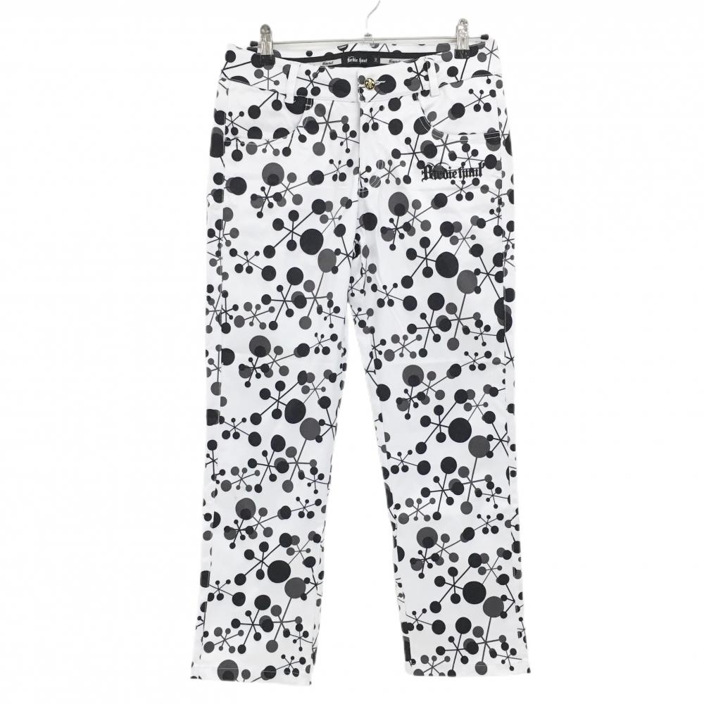 バーディーハント パンツ 白×黒 総柄 総柄 ロゴ刺しゅう メンズ 30 ゴルフウェア Birdie hunt