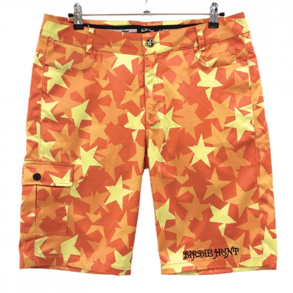 バーディーハント ハーフパンツ オレンジ×イエロー 星柄 メンズ 36 ゴルフウェア Birdie hunt
