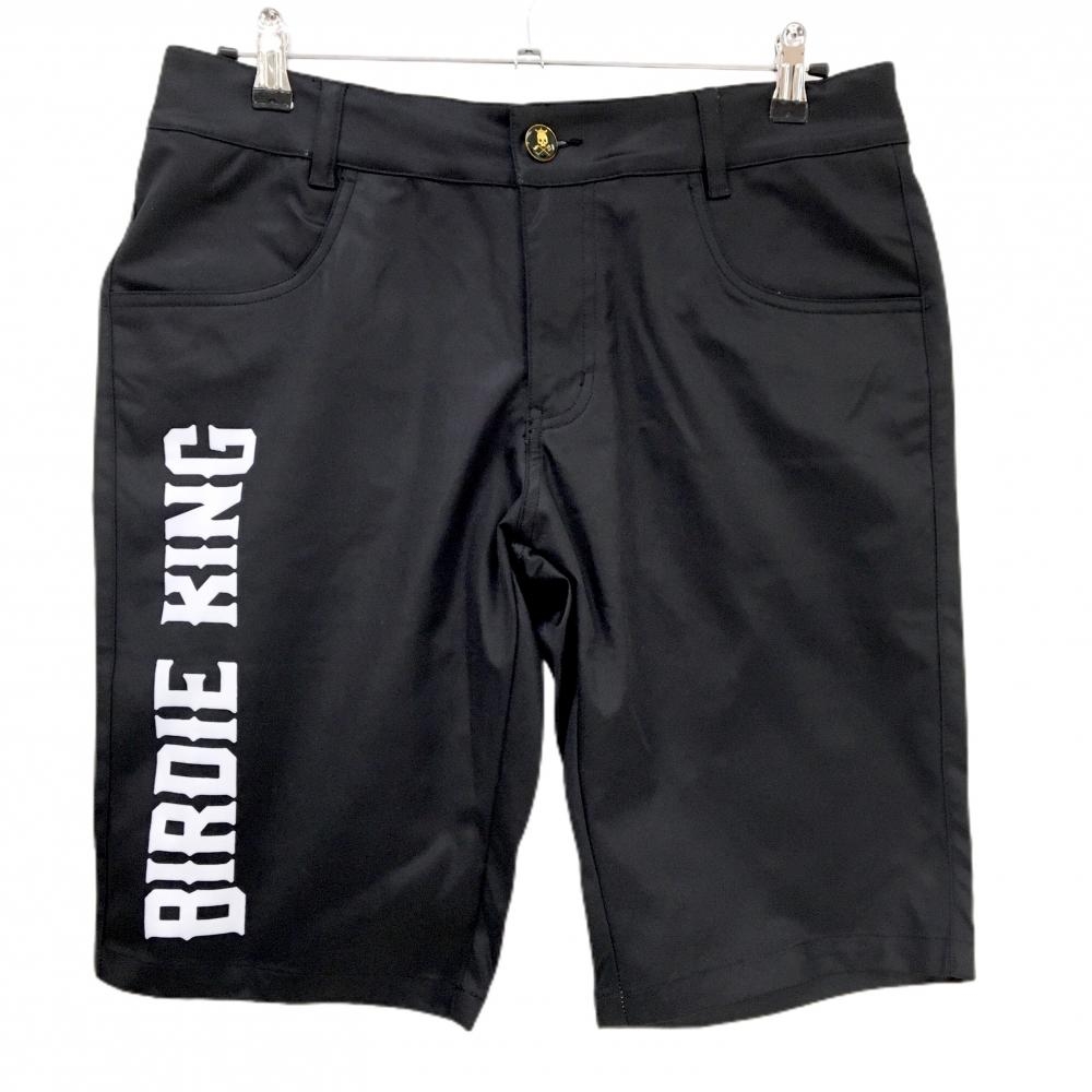 【新品】バーディーハント ハーフパンツ 黒×白 ビッグロゴ 星 メンズ 34 ゴルフウェア Birdie hunt