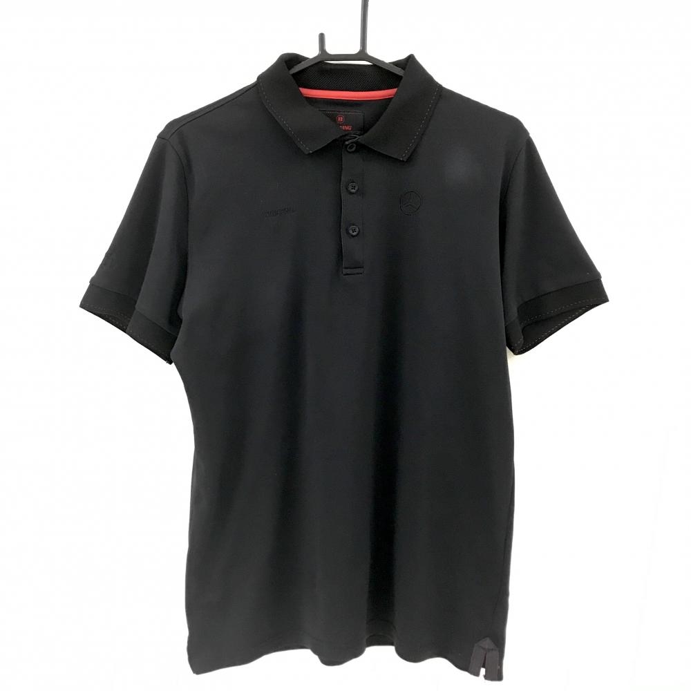 ブリーフィング×メルセデスベンツ 半袖ポロシャツ 黒 ロゴ刺しゅう  メンズ L ゴルフウェア BRIEFING