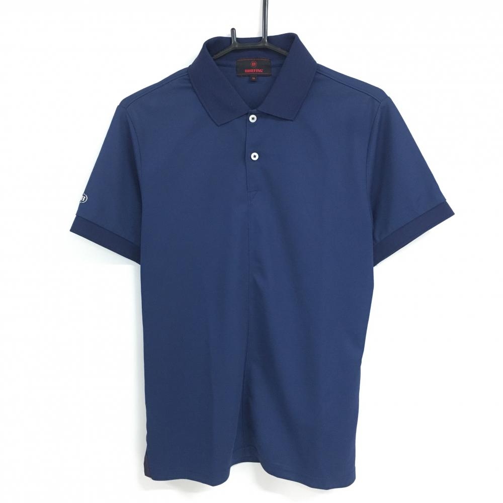 ブリーフィング 半袖ポロシャツ ネイビー 袖ロゴ  メンズ M ゴルフウェア BRIEFING