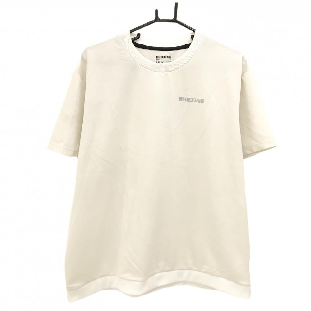 ブリーフィング Tシャツ 白 背面ロゴプリント 裾リブ  メンズ LAEGE ゴルフウェア 2024年モデル BRIEFING