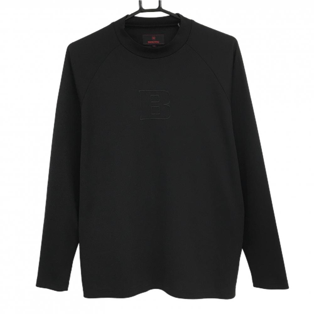 【超美品】ブリーフィング 長袖Tシャツ 黒 背面ロゴ刺しゅう メンズ M ゴルフウェア 2024年モデル BRIEFING