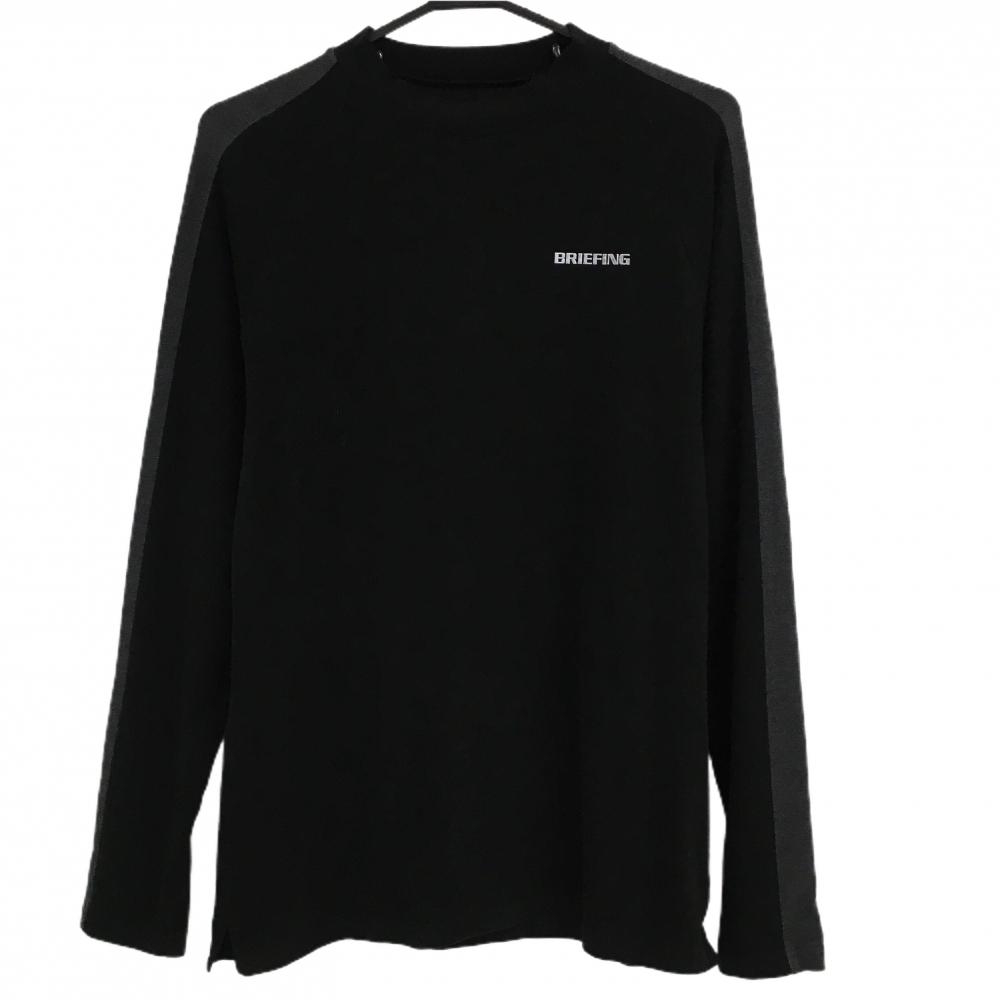 【超美品】ブリーフィング 長袖Tシャツ 黒×グレー 微起毛  メンズ M ゴルフウェア 2024年モデル BRIEFING