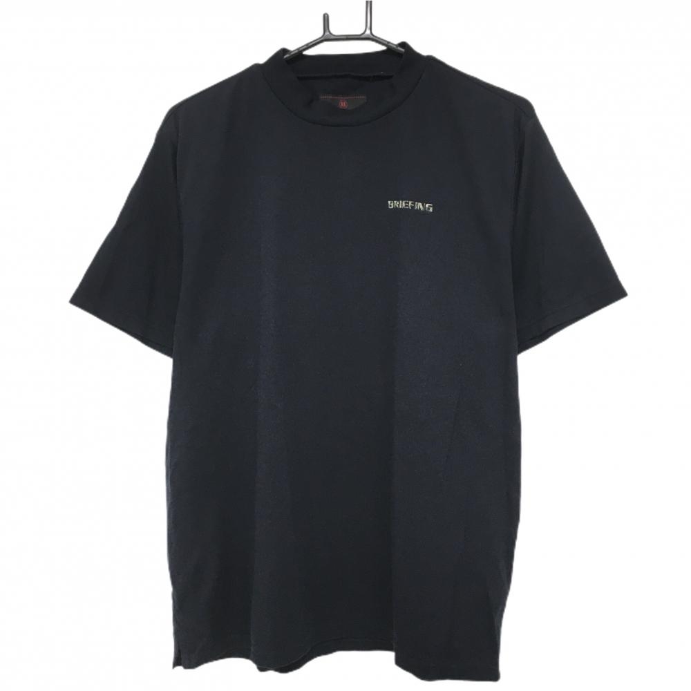 【超美品】ブリーフィング 半袖ハイネックシャツ ネイビー ロゴカモフラ柄  メンズ M ゴルフウェア 2024年モデル BRIEFING